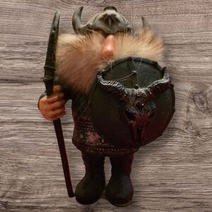 Viking Warrior Figurine with Shield and Spear